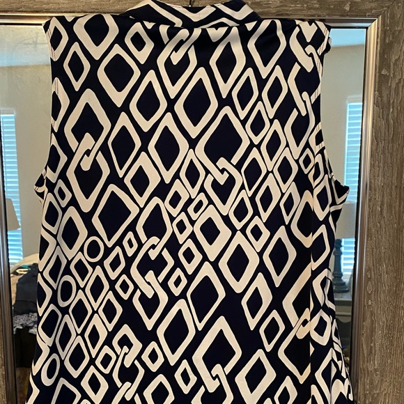 Navy and white tank top blouse - Picture 2 of 2